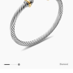 David Yurman Silver and Gold Cable Bracelet